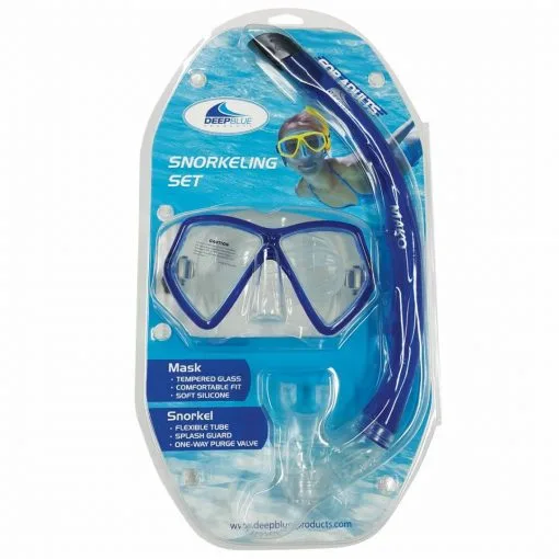 Deep Blue MAKO Mask & Snorkel set in Clamshell - DBMakoB