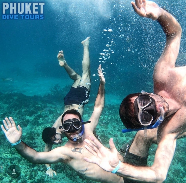 Snorkeling underwater in Phuket